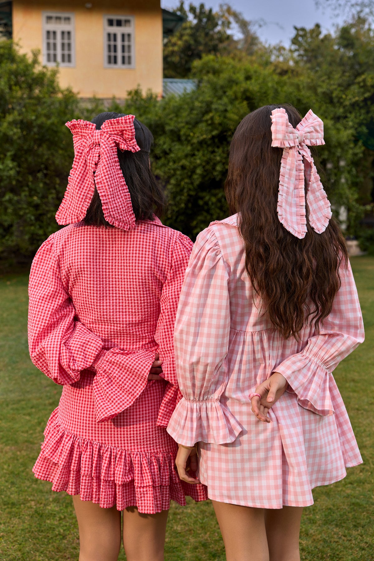 Pink Gingham Hair Bow