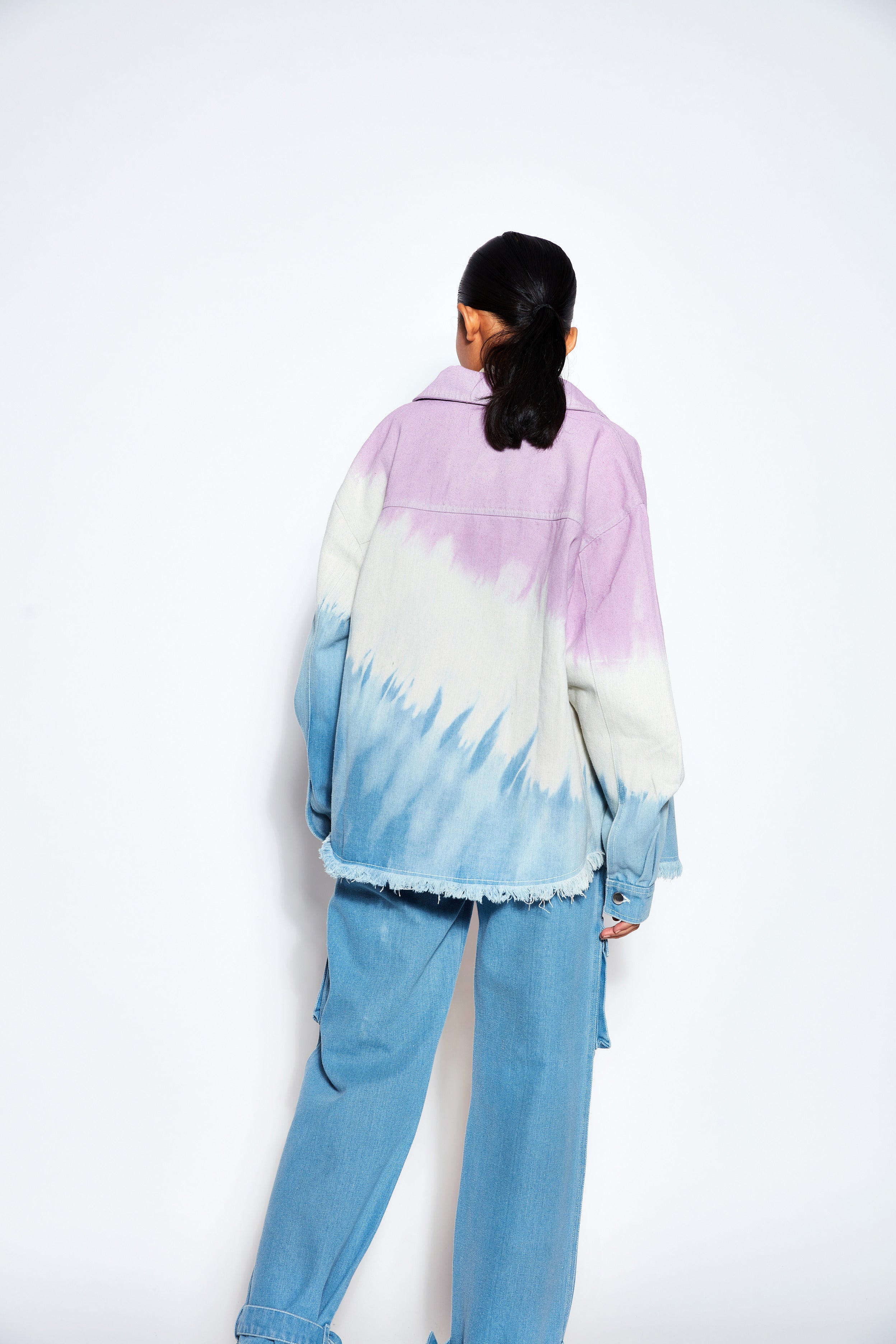 Ombre Denim Jacket -Lavender