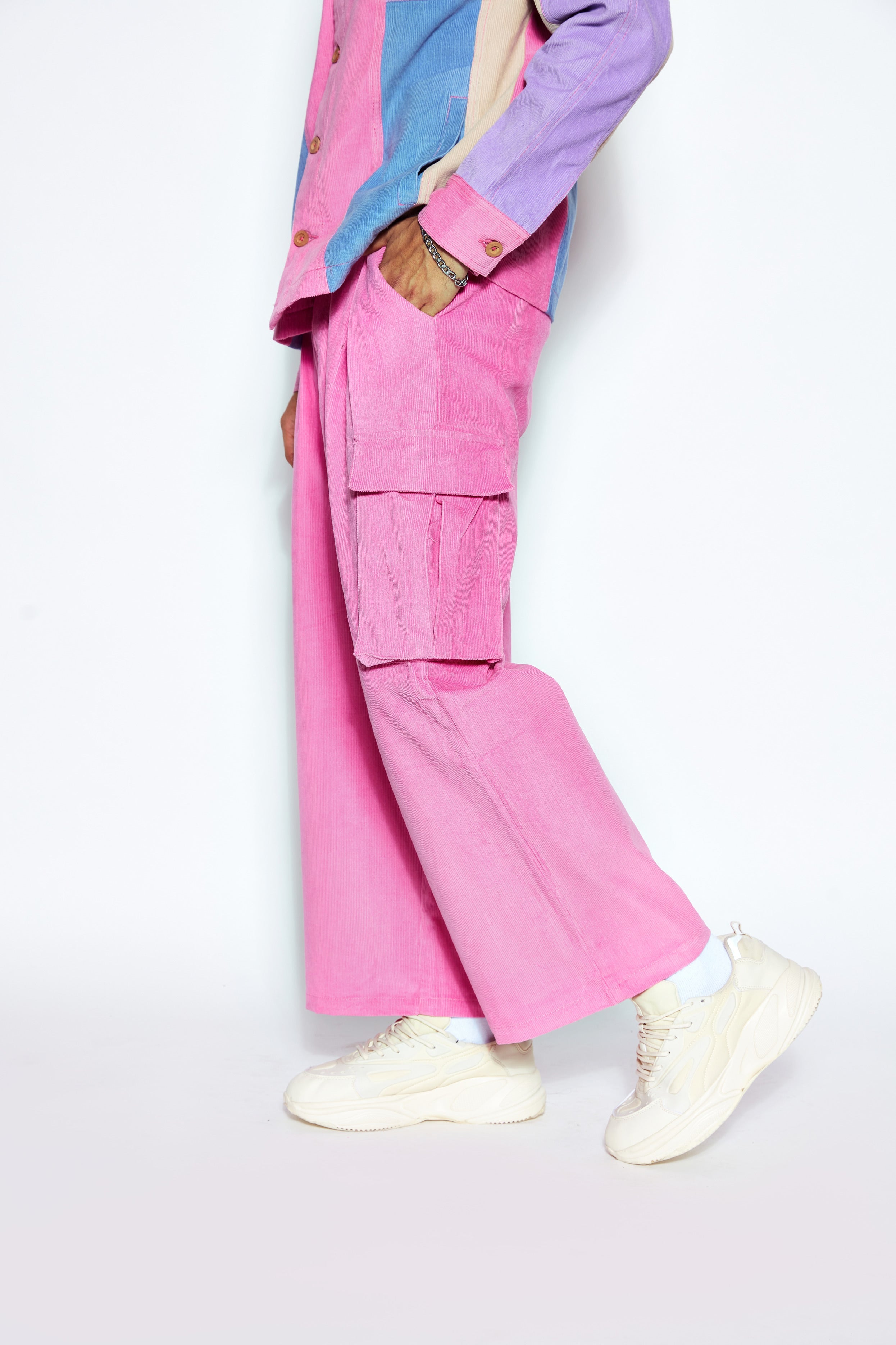 Baggy Fit Corduroy Cargo Pants
