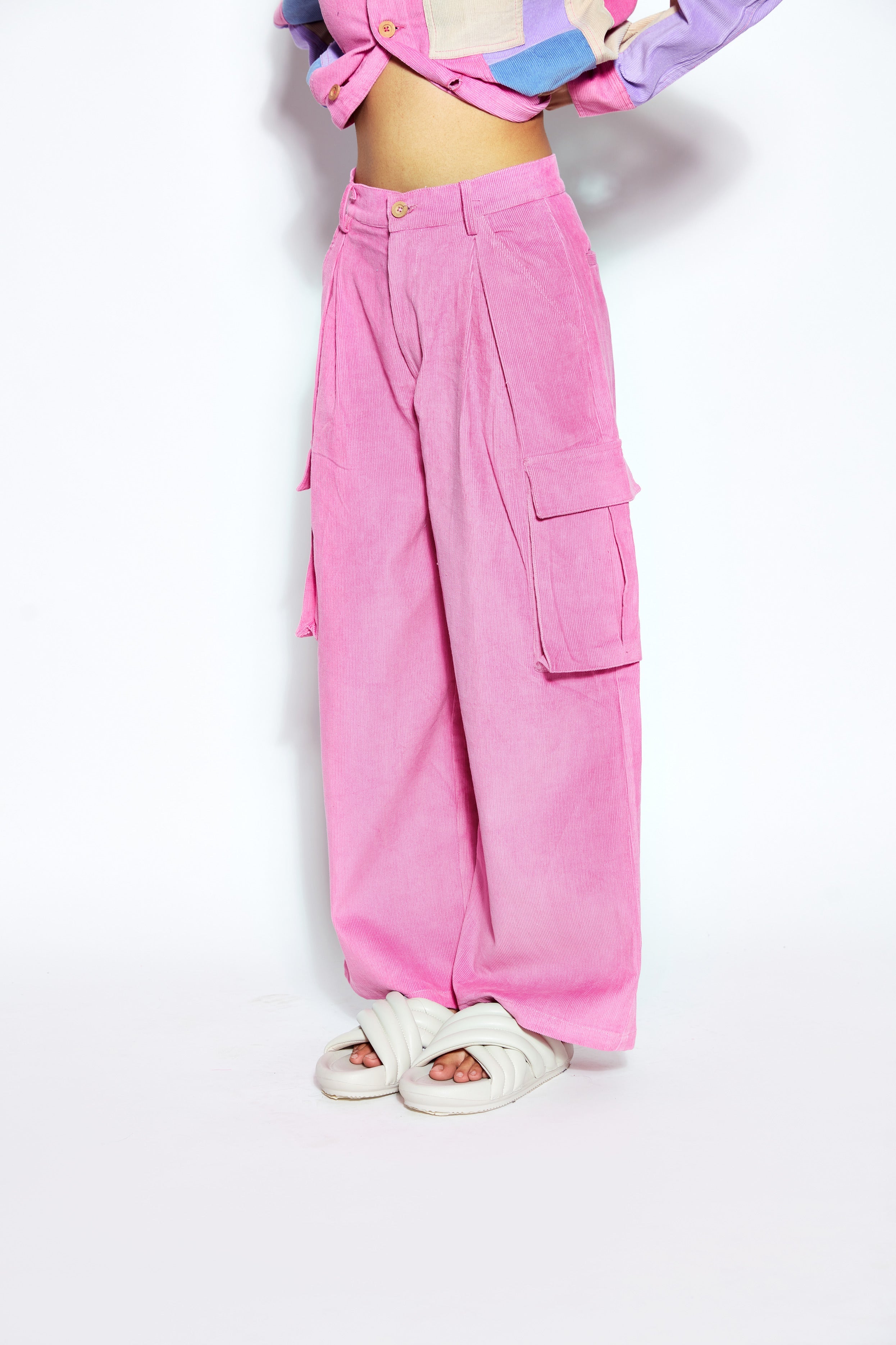 Baggy Fit Corduroy Cargo Pants