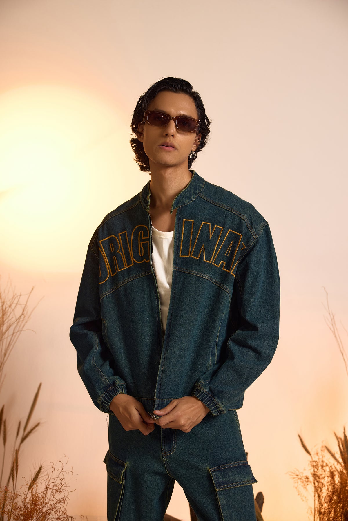 The Original-Embroidered Denim Oversized Jacket-Men