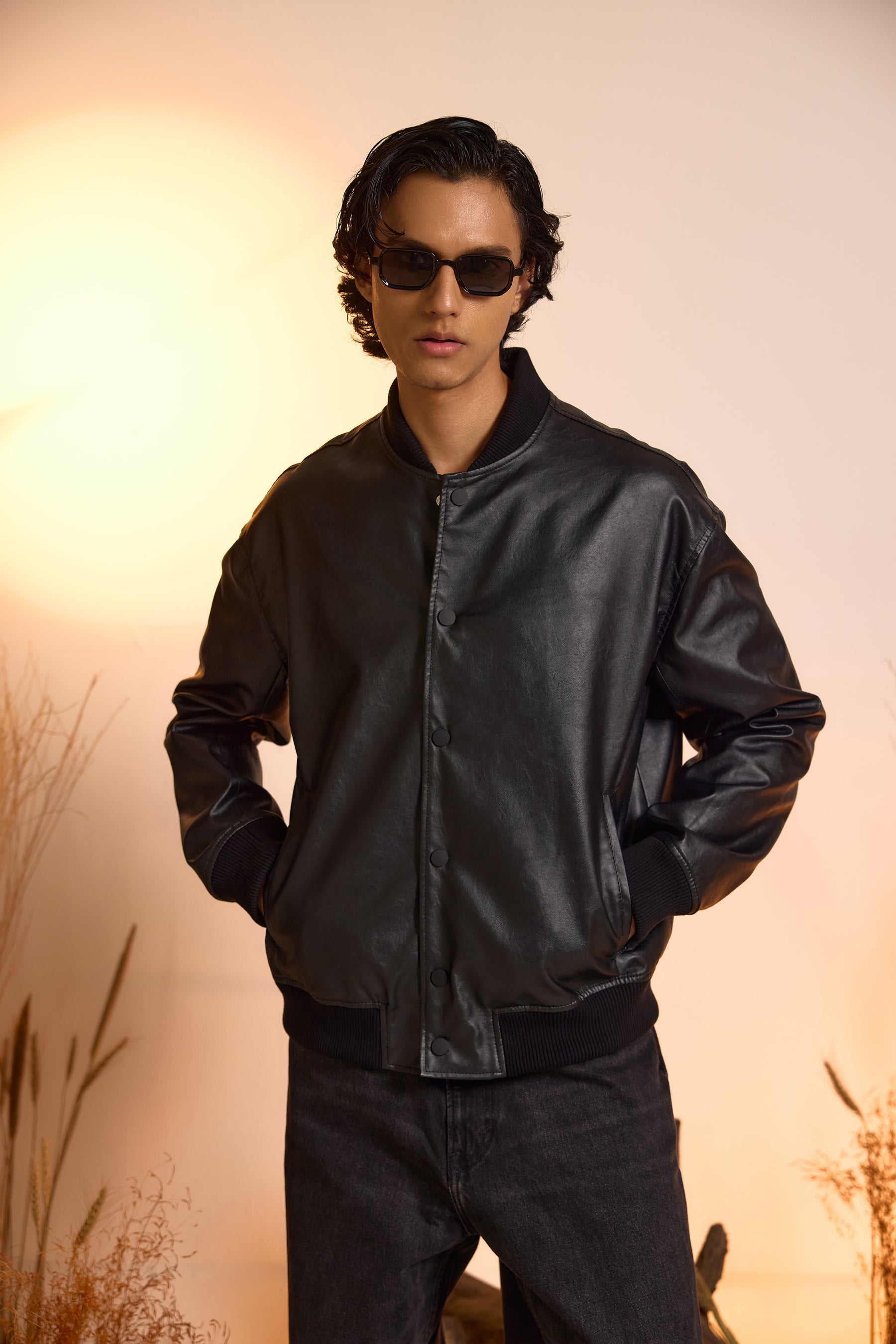 Faux Leather Jacket Buy Bomber Jacket Men Black Faux Leather