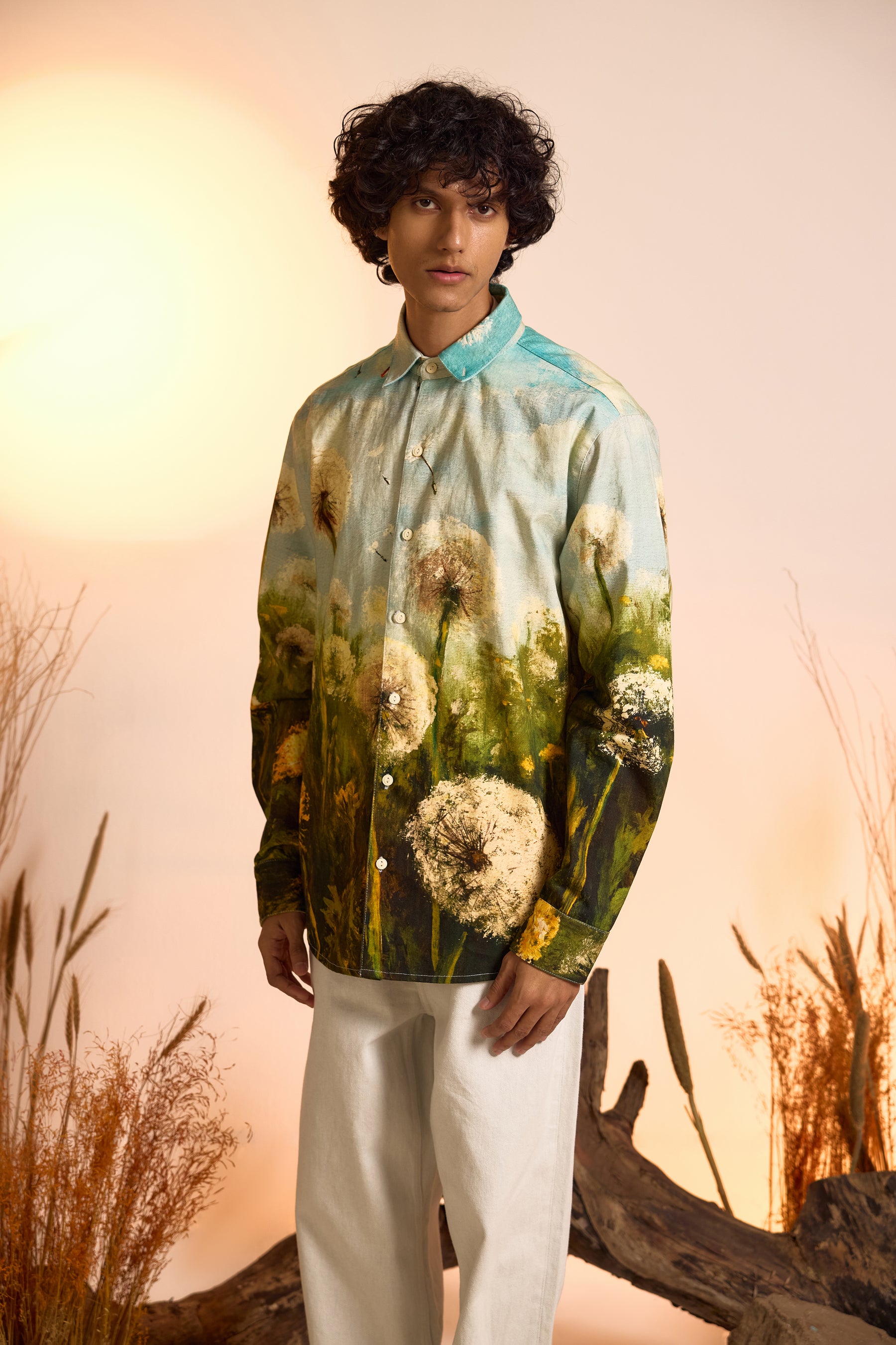 Dandelion Dreamscape Twill Overshirt-Men