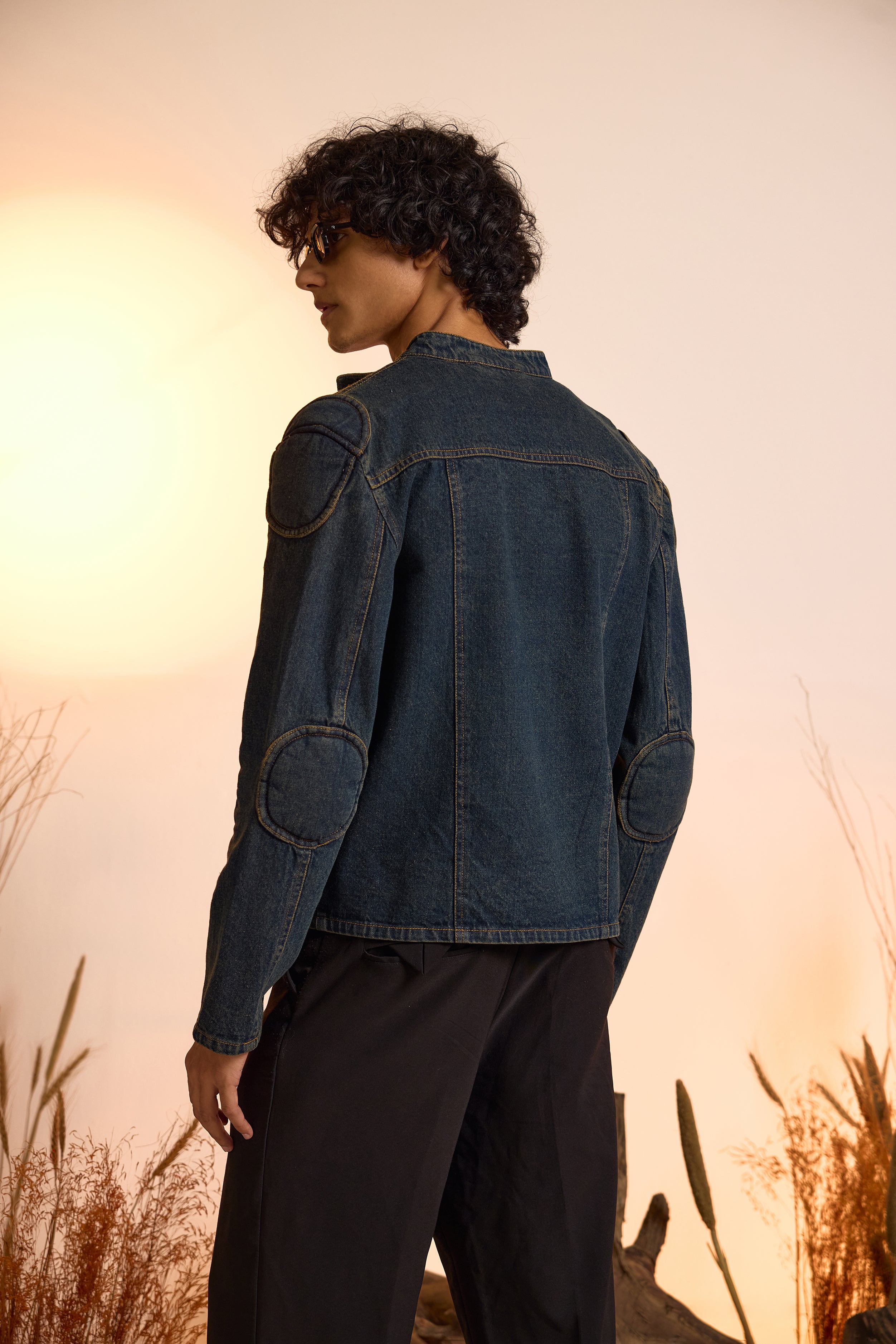 Midnight Biker Denim Jacket-Men