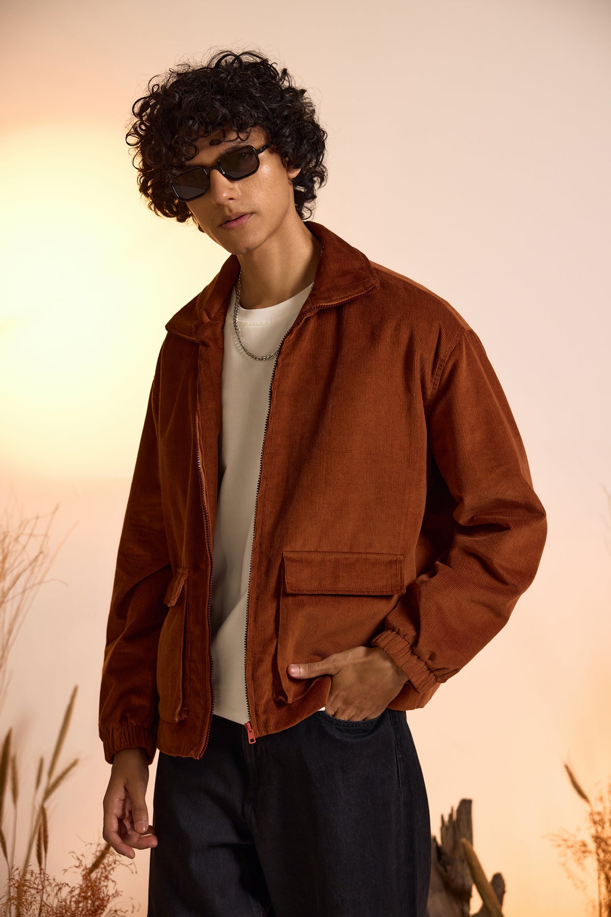 Retro Corduroy Oversized Jacket-Men