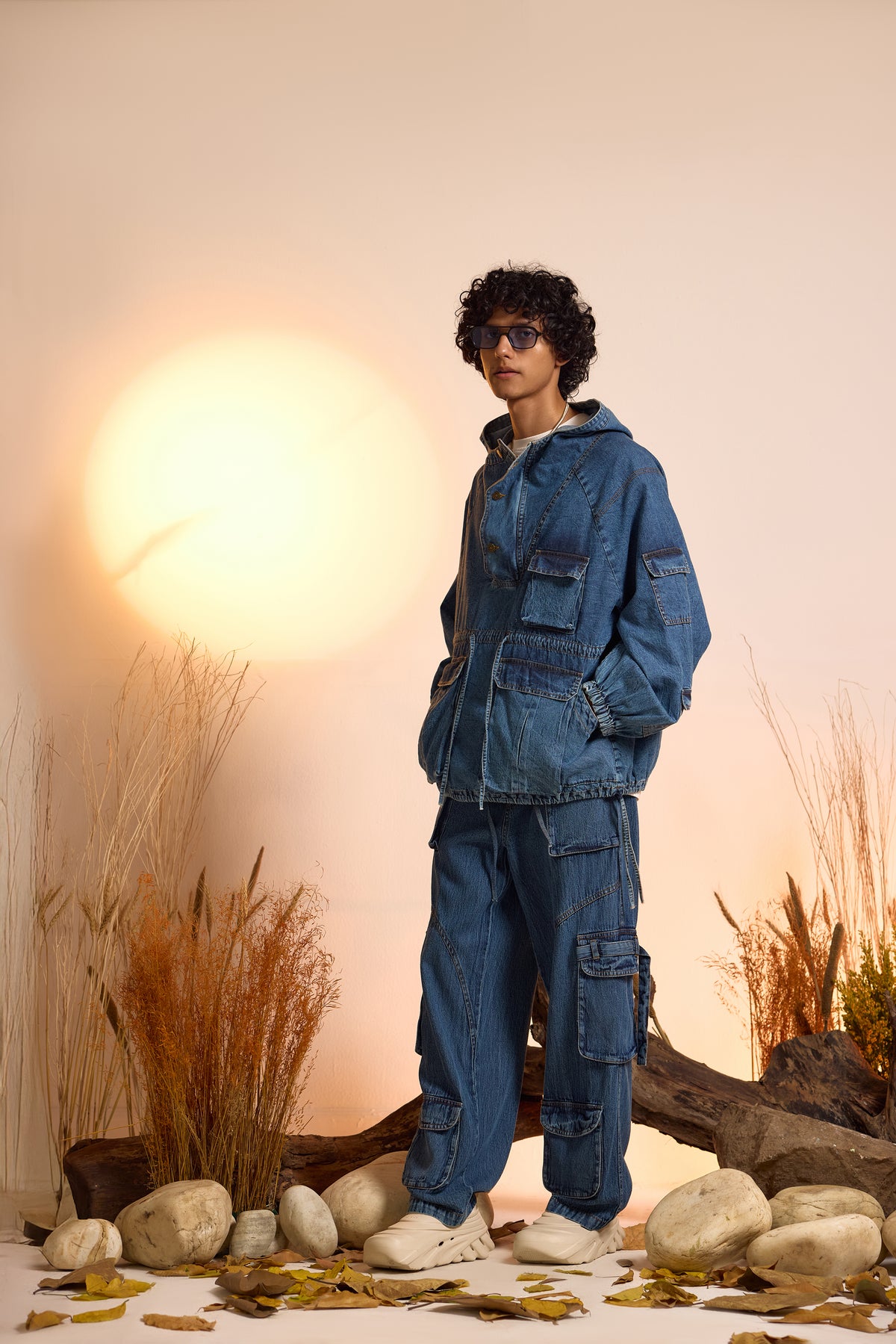 Drifter Denim Oversized Hoodie & Jeans Set-Men