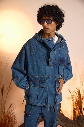 Drifter Denim Oversized Hoodie & Jeans Set