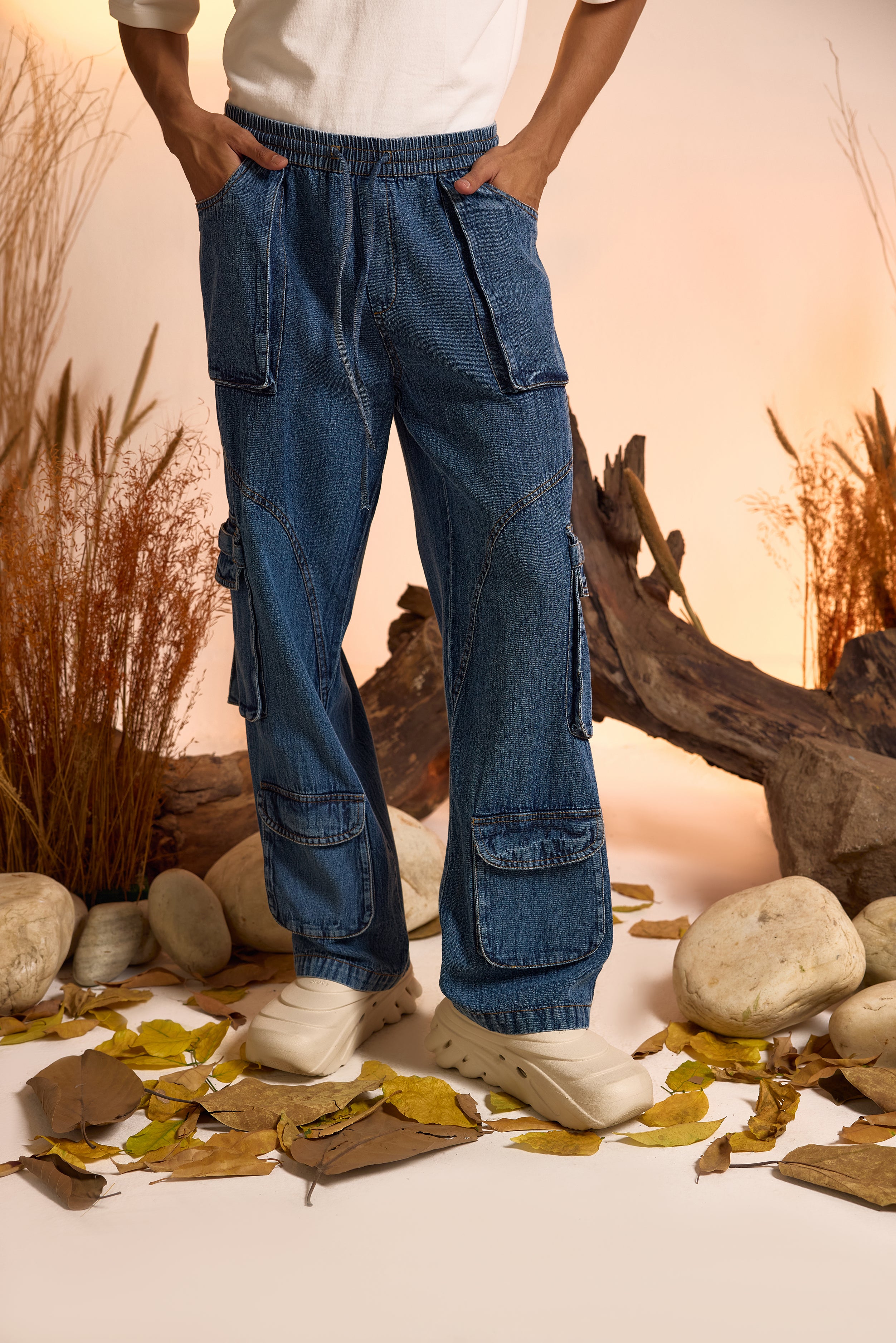 Drifter Denim Oversized Hoodie & Jeans Set-Men