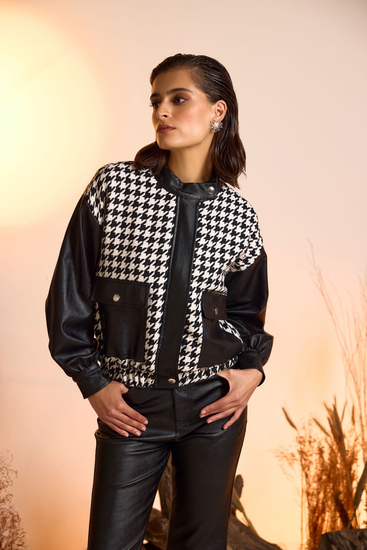 Structured Houndstooth Jacket