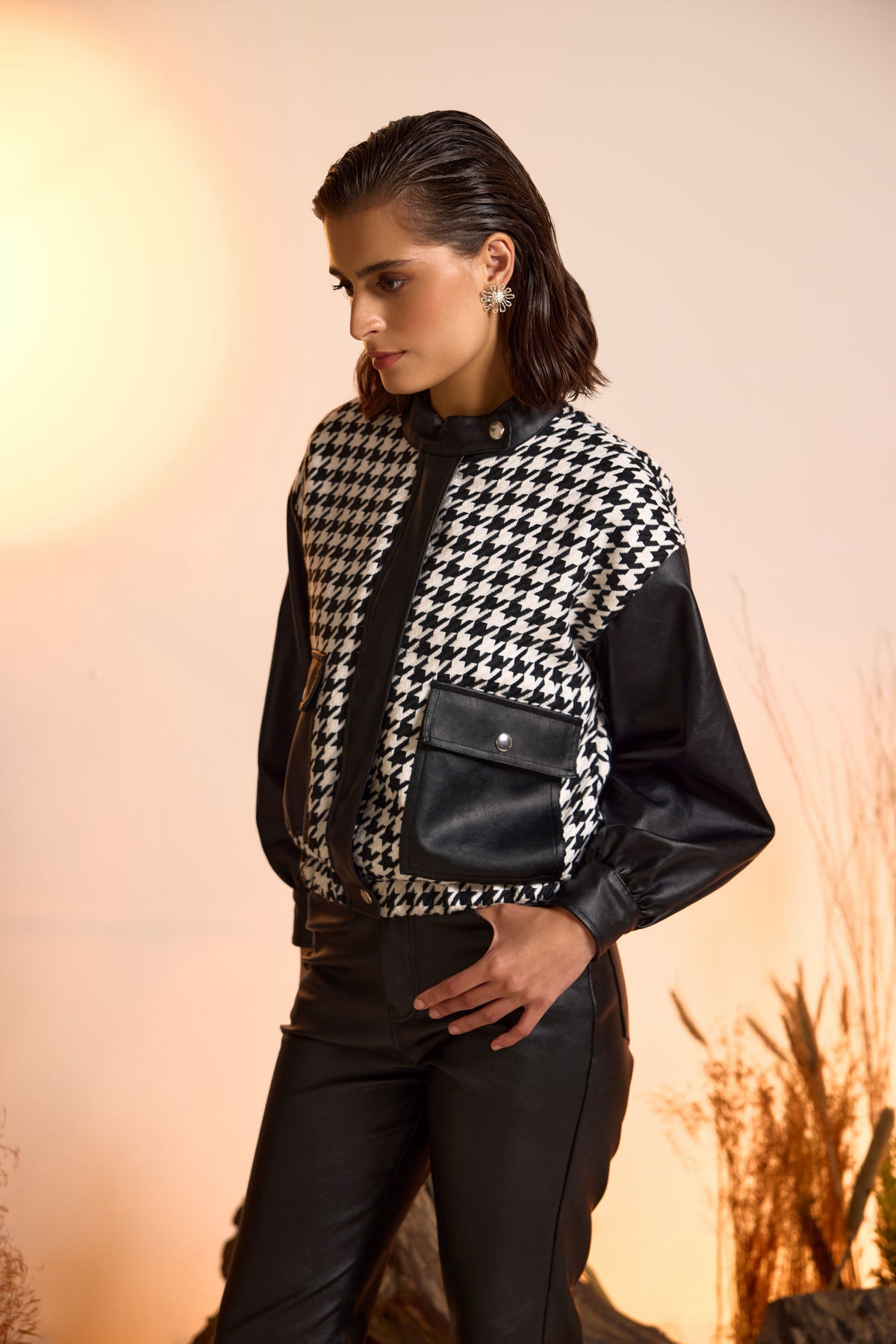 Structured Houndstooth Jacket