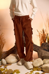 Corduroy Cargo Jogger Pant-Dark Brown