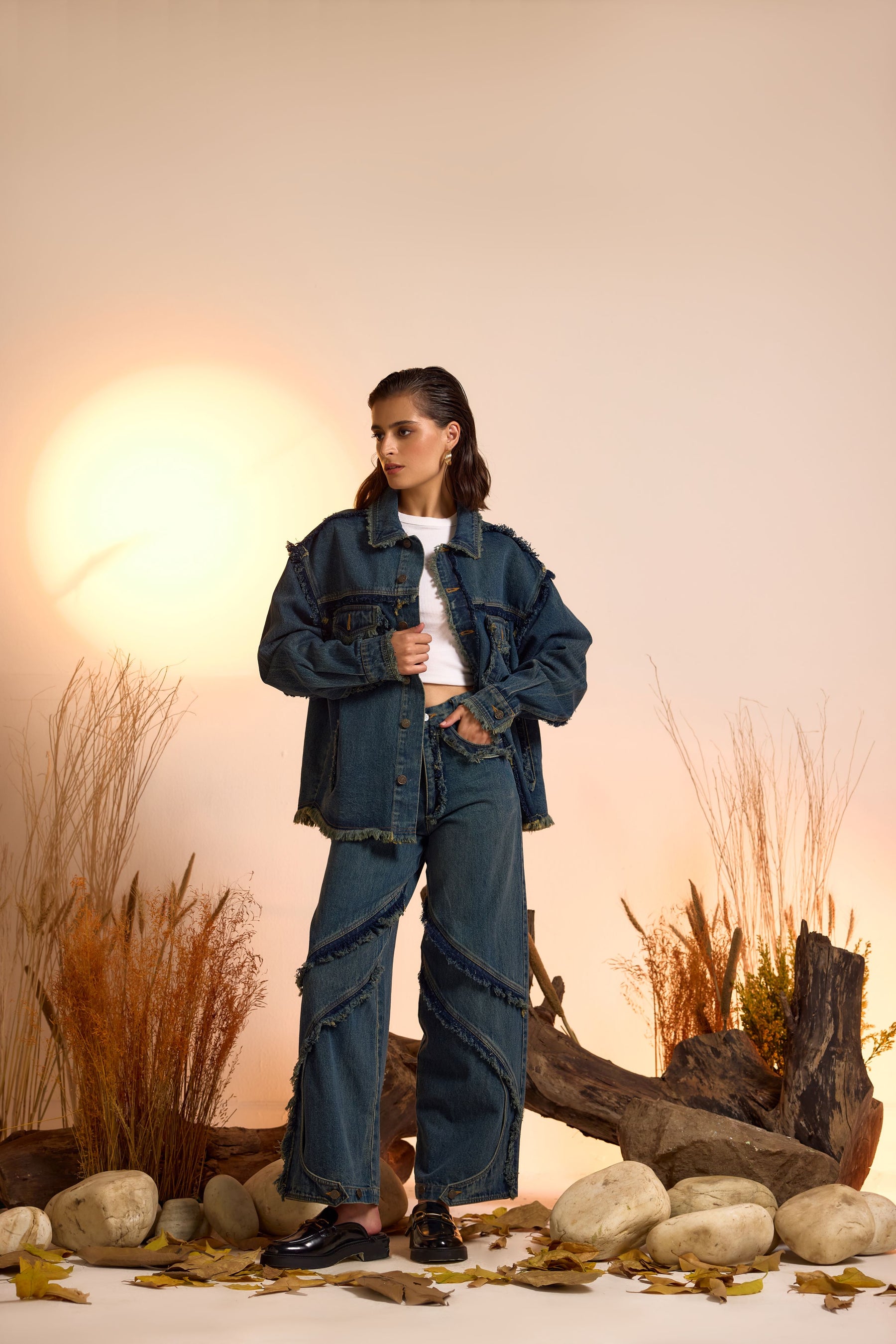 Vintage Wash Jacket & Jeans Set