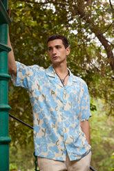 Blue Floral Resort Shirt