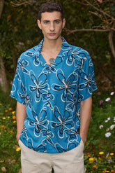 Ocean Bloom Floral Rayon Shirt
