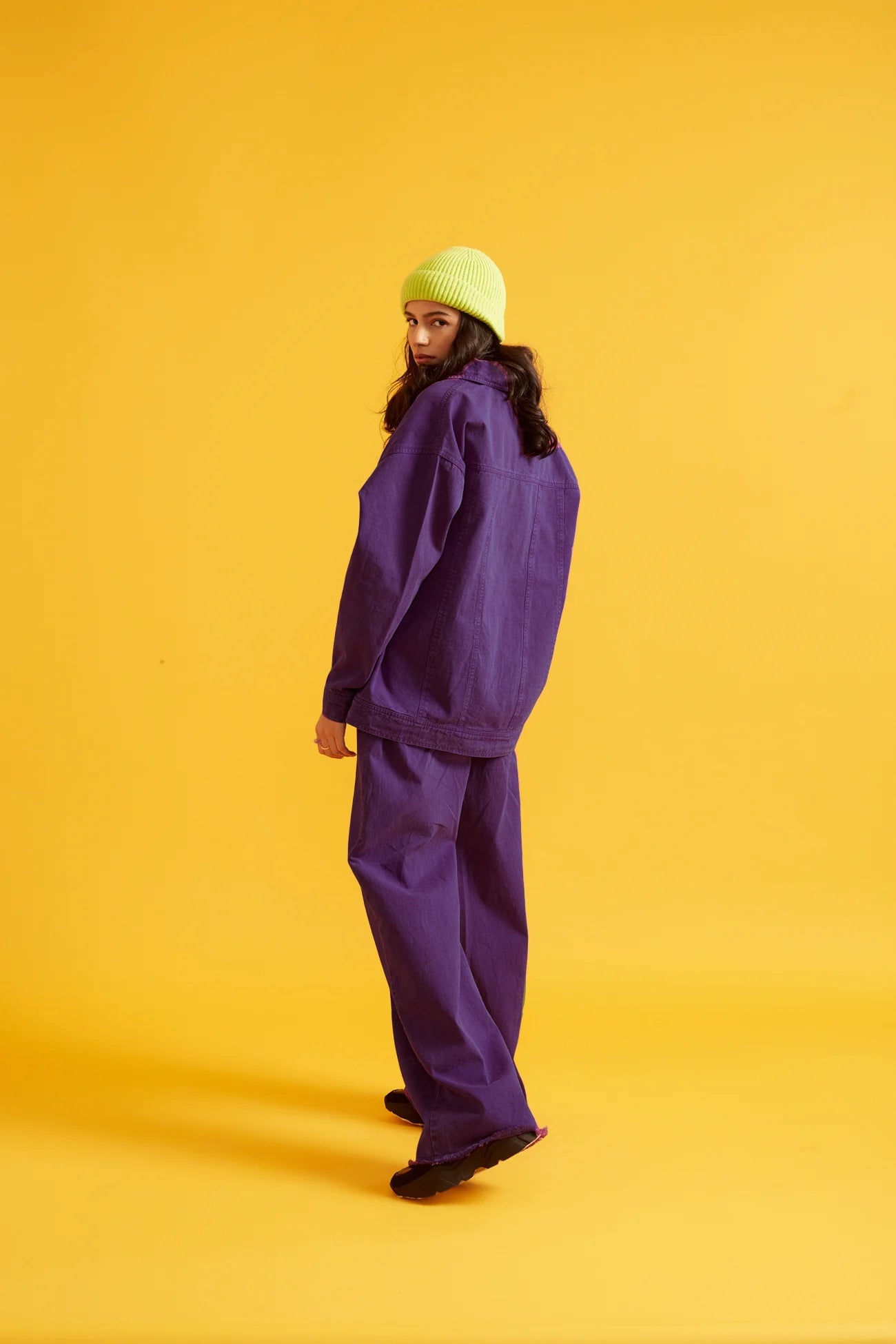 Purple Solid Twill Overshirt