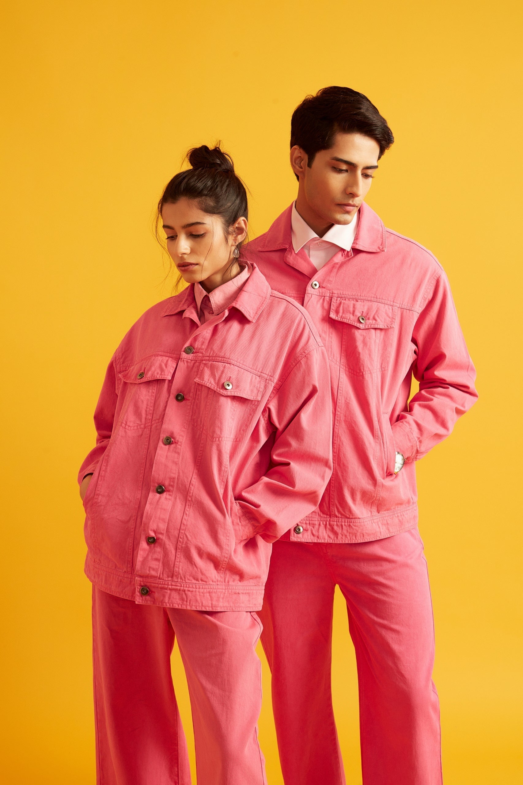 Pink Solid Twill Overshirt