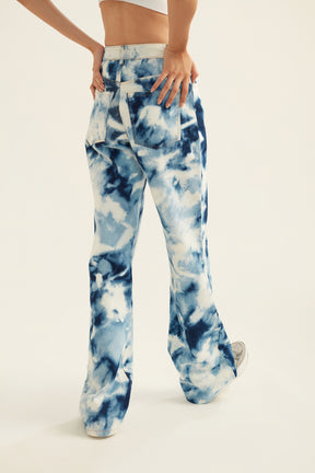 Tie & Dye Effect Oversized Jacket and Jeans Set