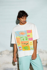 Abstract Oversized T-shirt(Sun)