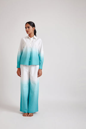 Blue Ombre Shirt and Trouser Set
