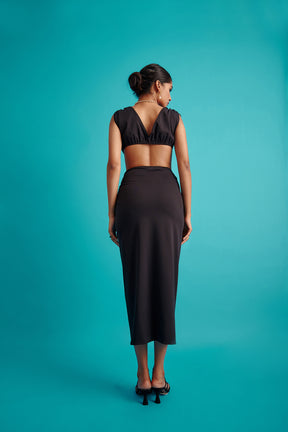 Bralette Top and asymmetrical Knotted Skirt Set