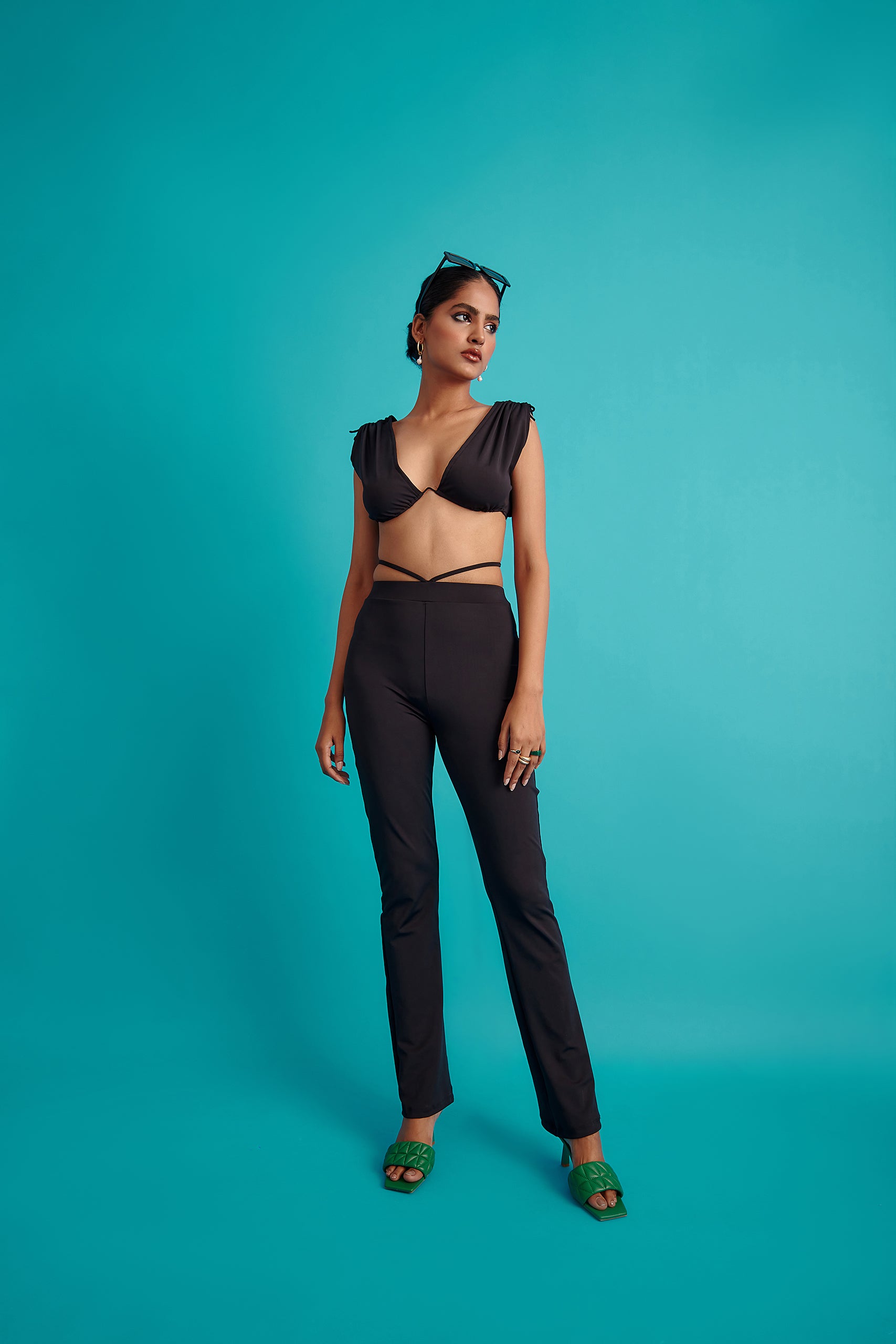 Underwire Bralette Top and Flared Pant Set