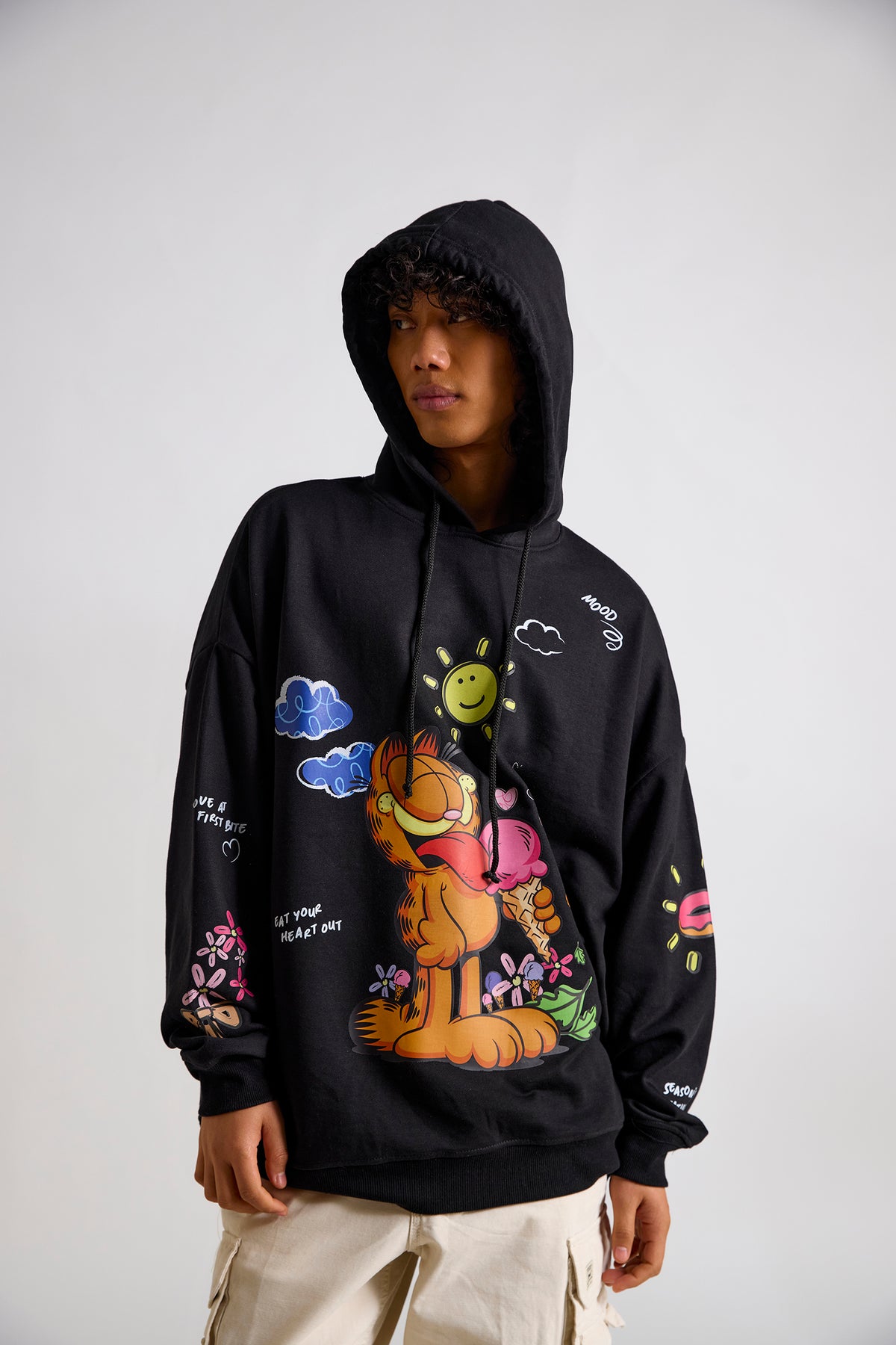 Garfield:Have A Bright Day Men's Oversized Hoodie