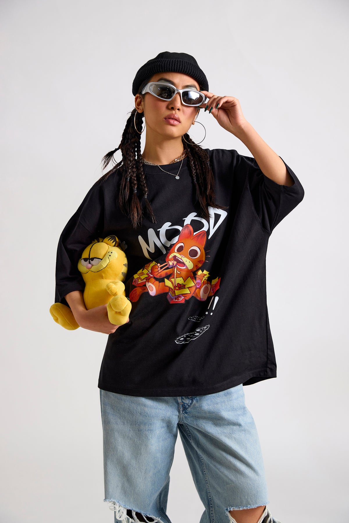 Garfield:Mood Printed Oversized T-shirt
