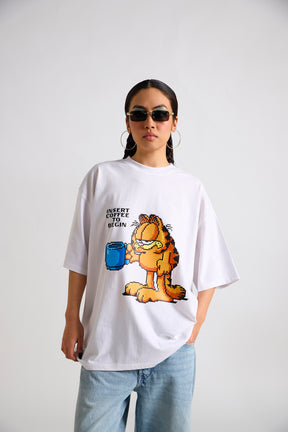 Garfield:Insert Coffee To Begin Oversized T-shirt