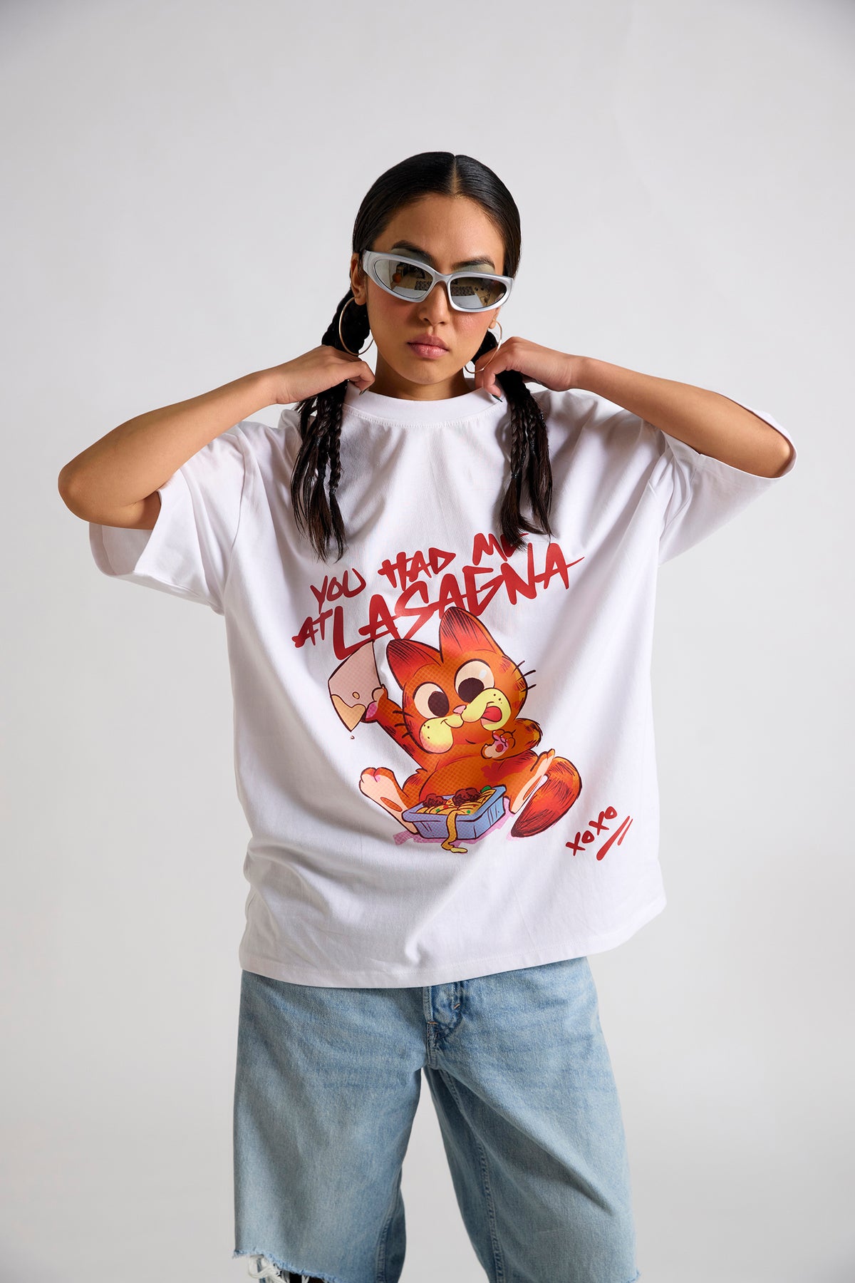Garfield:You Had Me Lasagna Oversized T-shirt