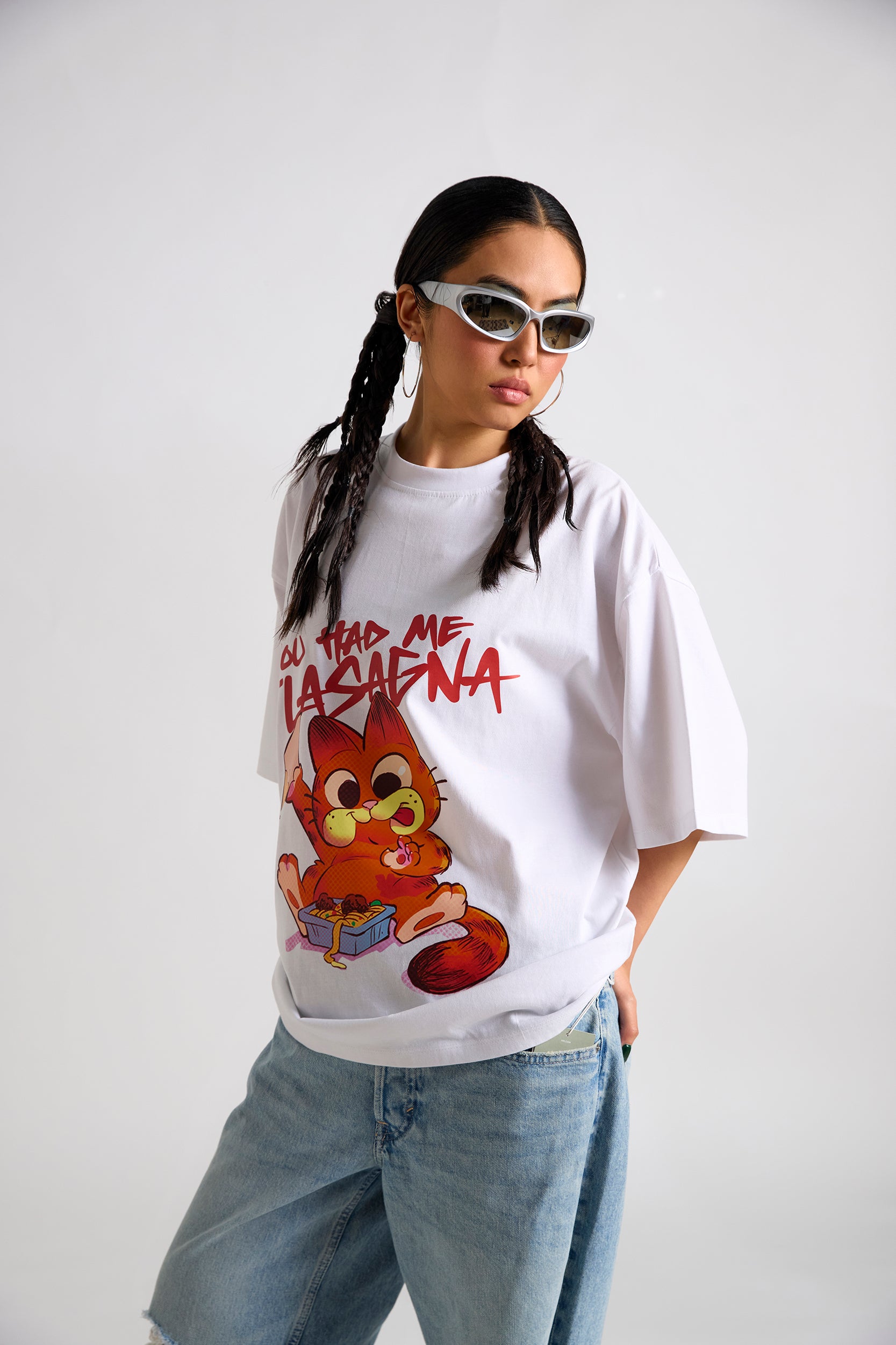 Garfield:You Had Me Lasagna Oversized T-shirt