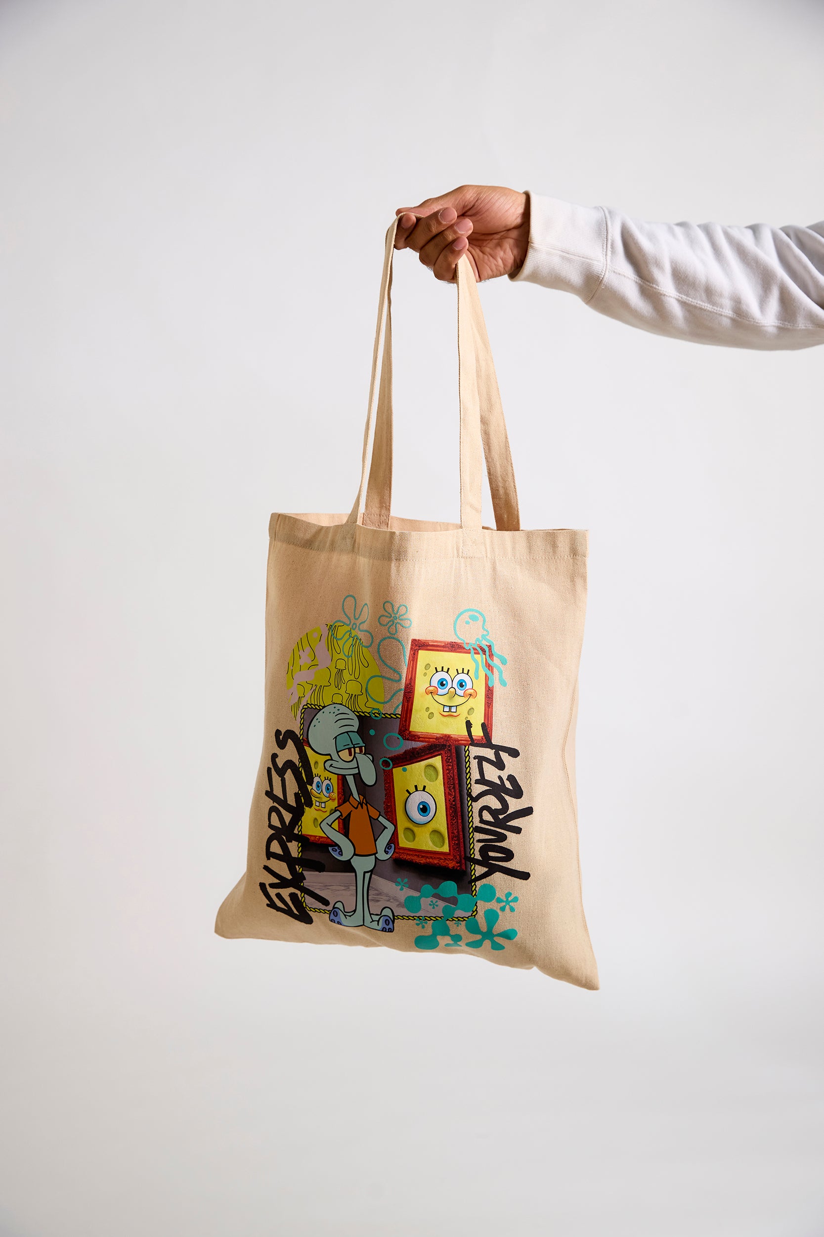 Spongebob:Express Yourself Printed Tote Bag