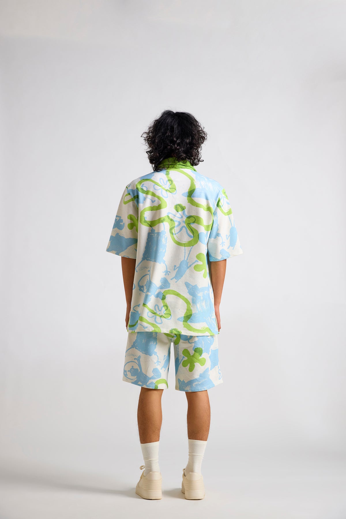 Spongebob Printed Polo Men's Resort T-shirt  and Shorts Set