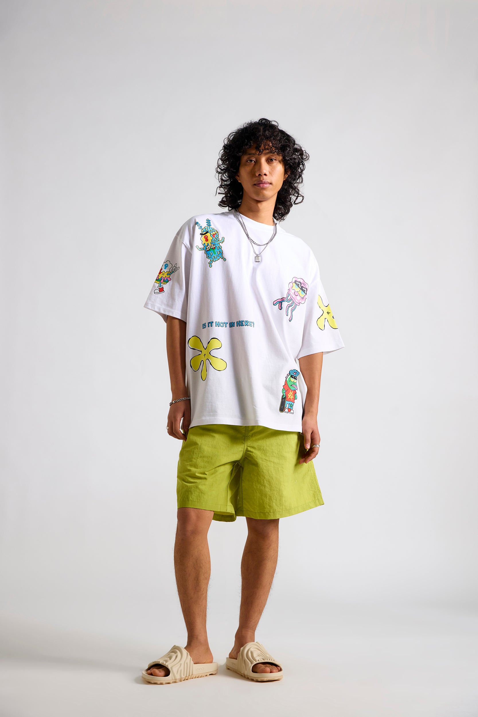Spongebob:Is it hot in here? Men's  Oversized T-shirt