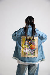 Spongebob:The Secret Recipe Printed Canvas Oversized Denim Jacket