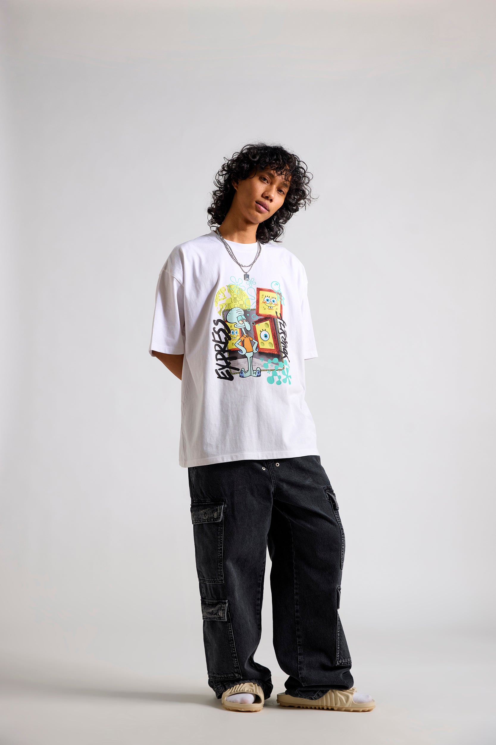 Spongebob:Express Yourself Men's Oversized T-shirt