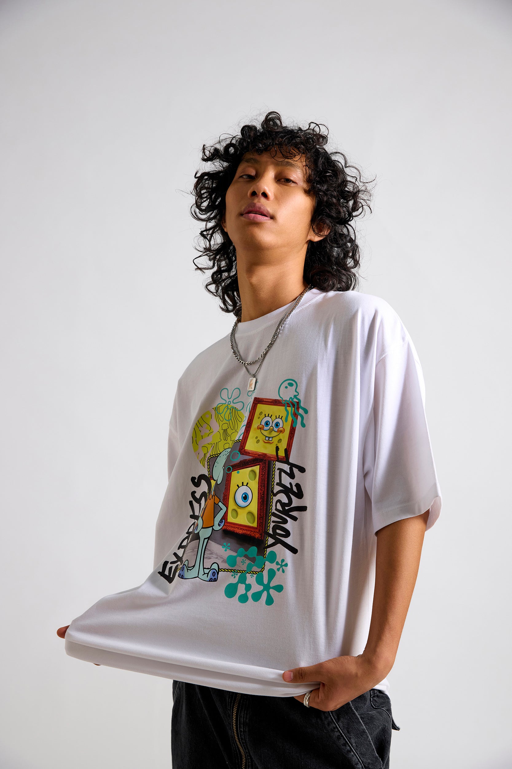 Spongebob:Express Yourself Men's Oversized T-shirt