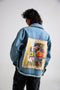 Spongebob:The Secret Recipe Printed Canvas Men's Oversized Denim Jacket