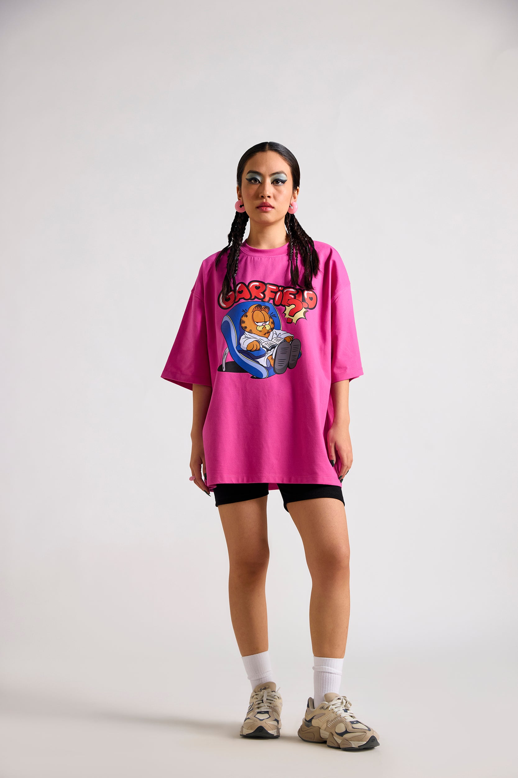 Garfield:Grampy Printed Oversized T-shirt
