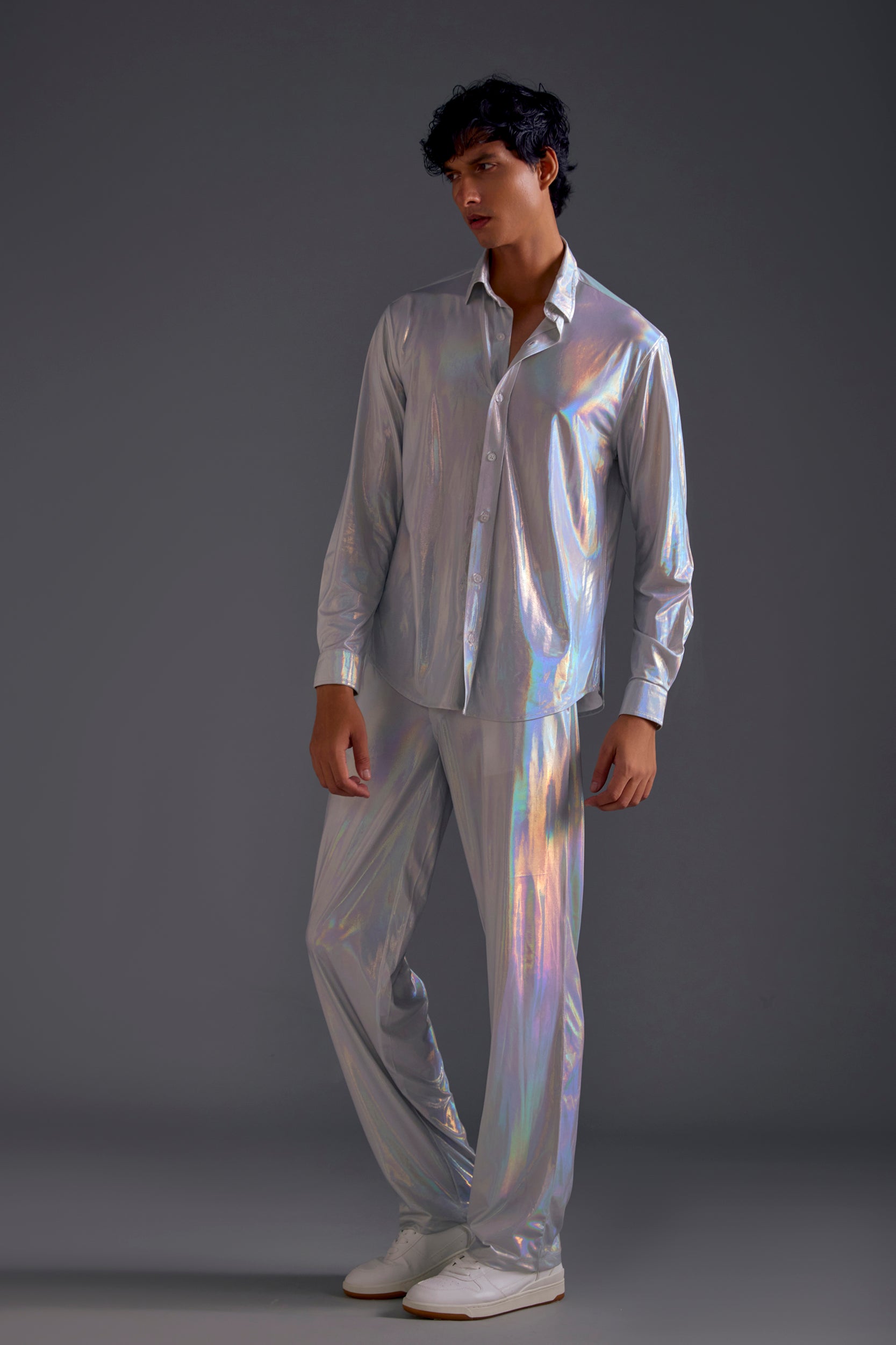 Light Silver Shirt and Trouser Set