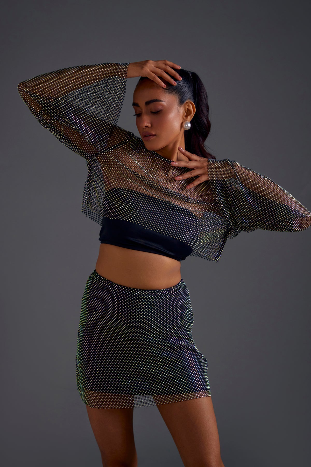 Diamond Mesh Skirt and Top set