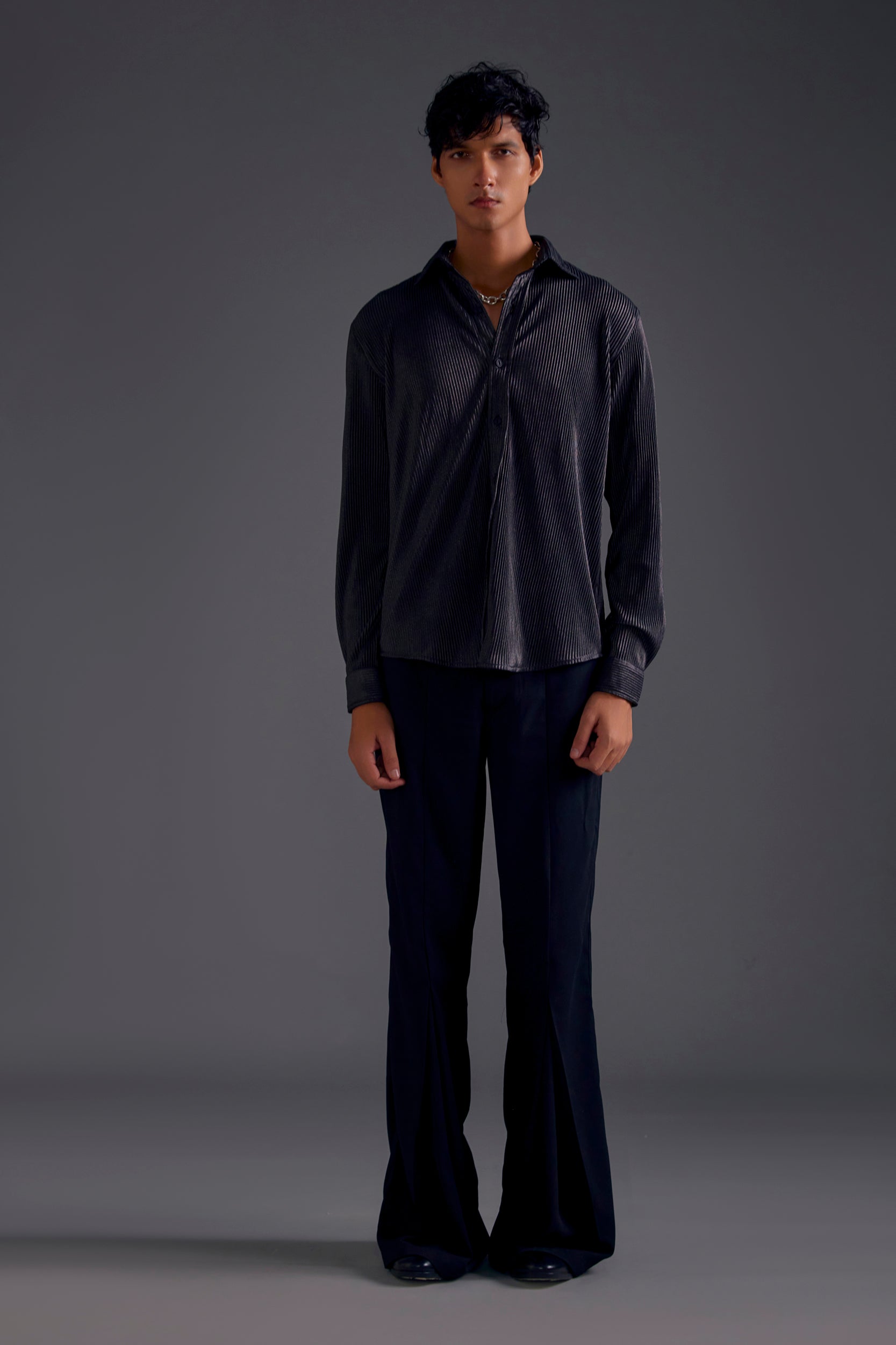 Metallic Pleated Shirt