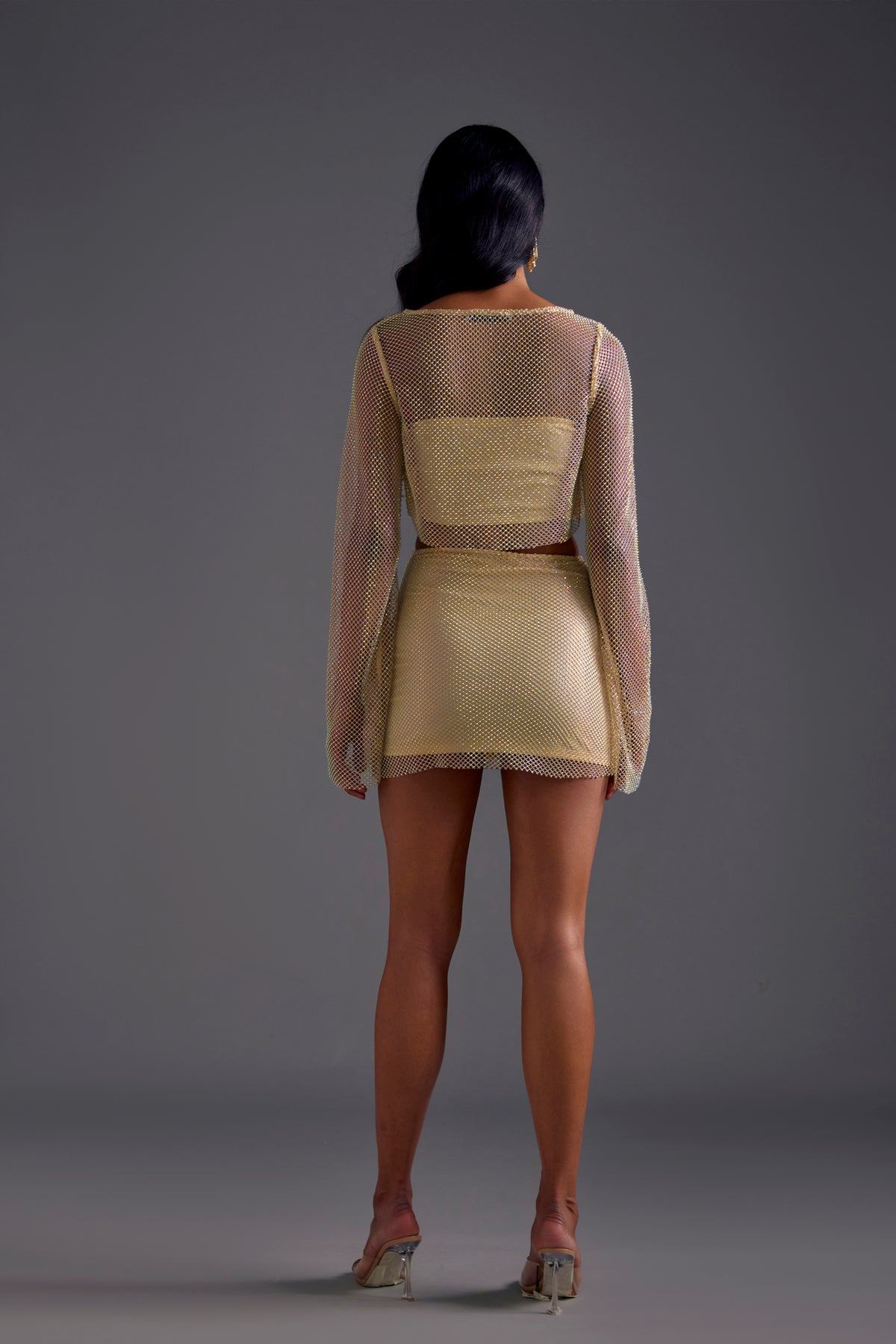 Champagne Diamond Mesh Skirt