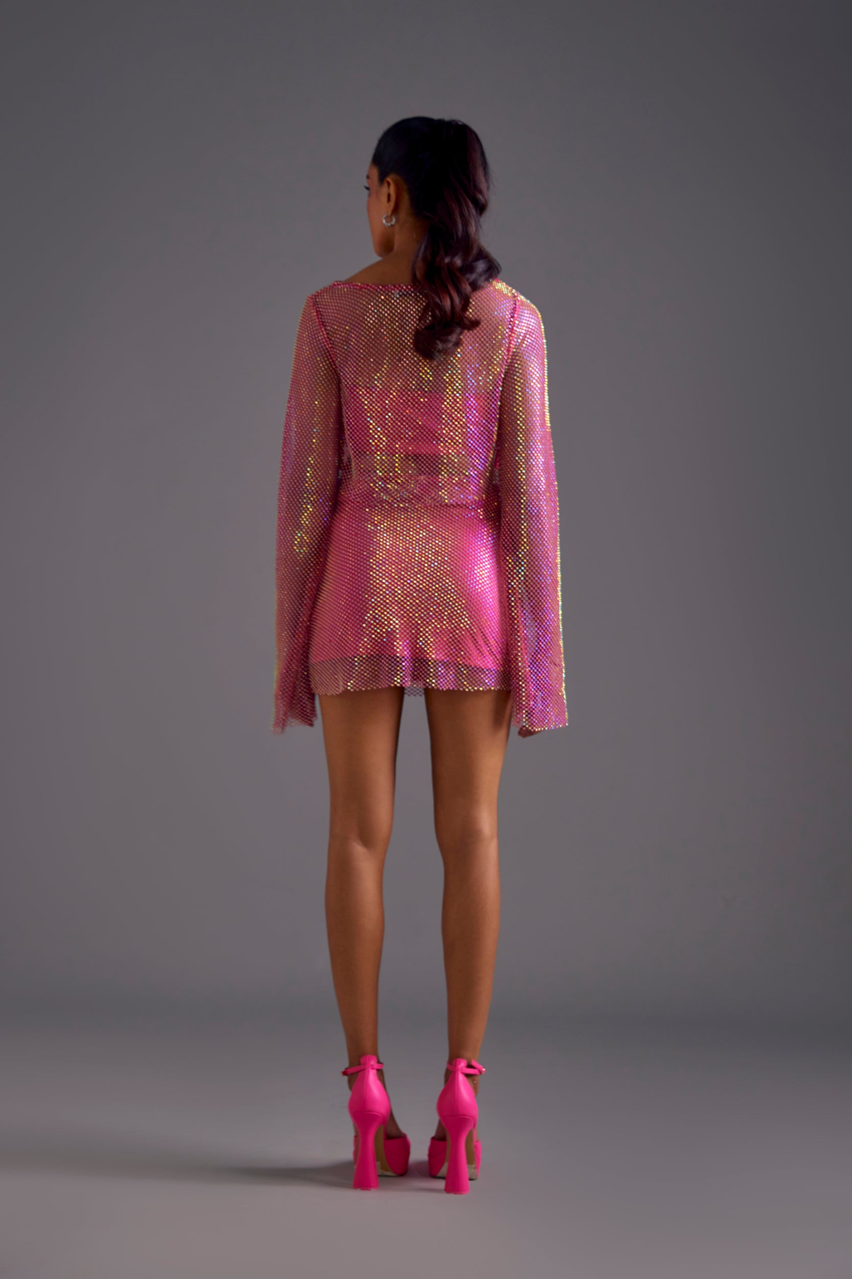 Pink Diamond Mesh Skirt
