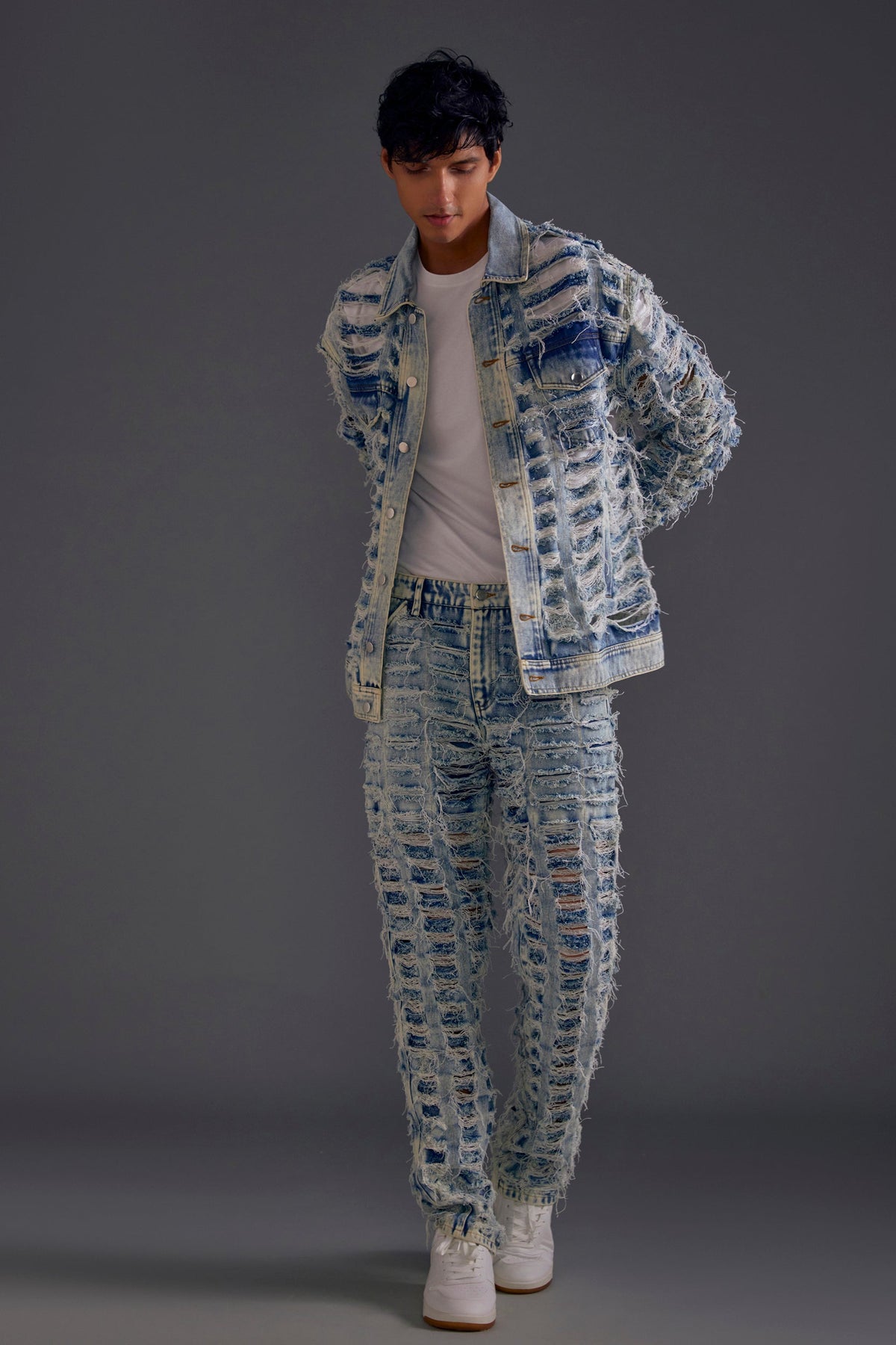 Blue Distressed Denim Jeans