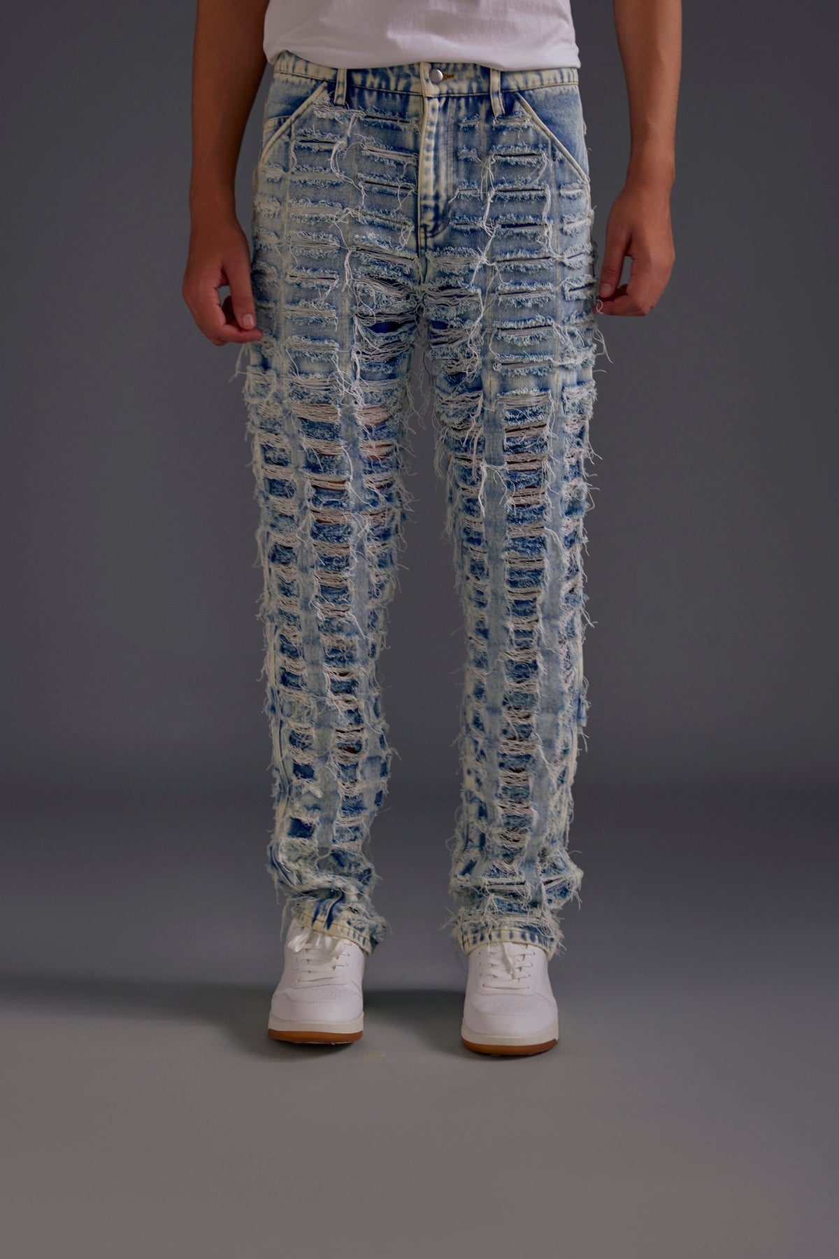 Blue Distressed Denim Jeans