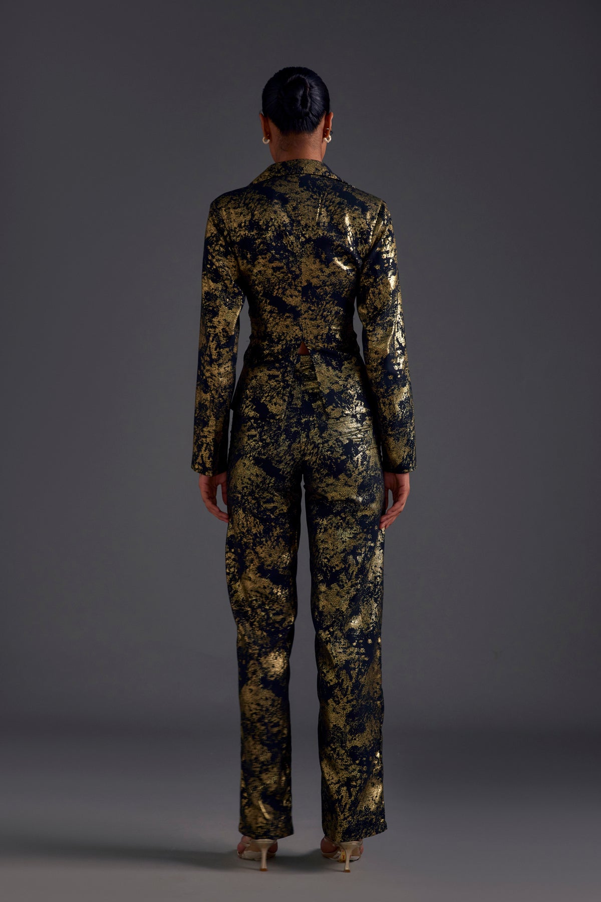Gold Heathermoss Cutout Blazer