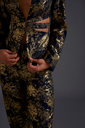 Gold Heathermoss Blazer and Trouser Set