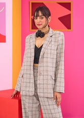 Emily in Paris: Oversized Plaid Woollen Blazer