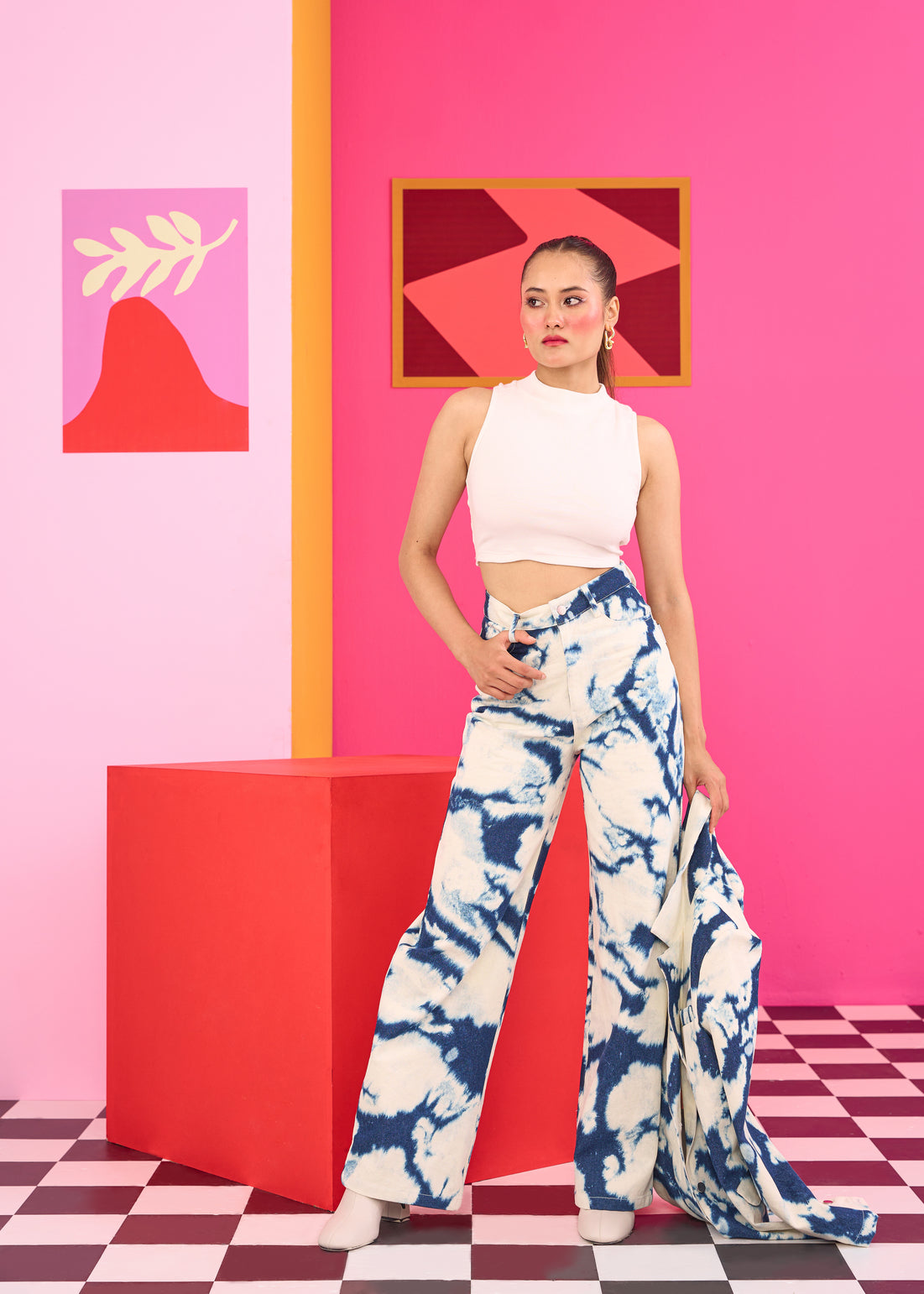 Emily in Paris: Tie Dye Wide Leg Jeans