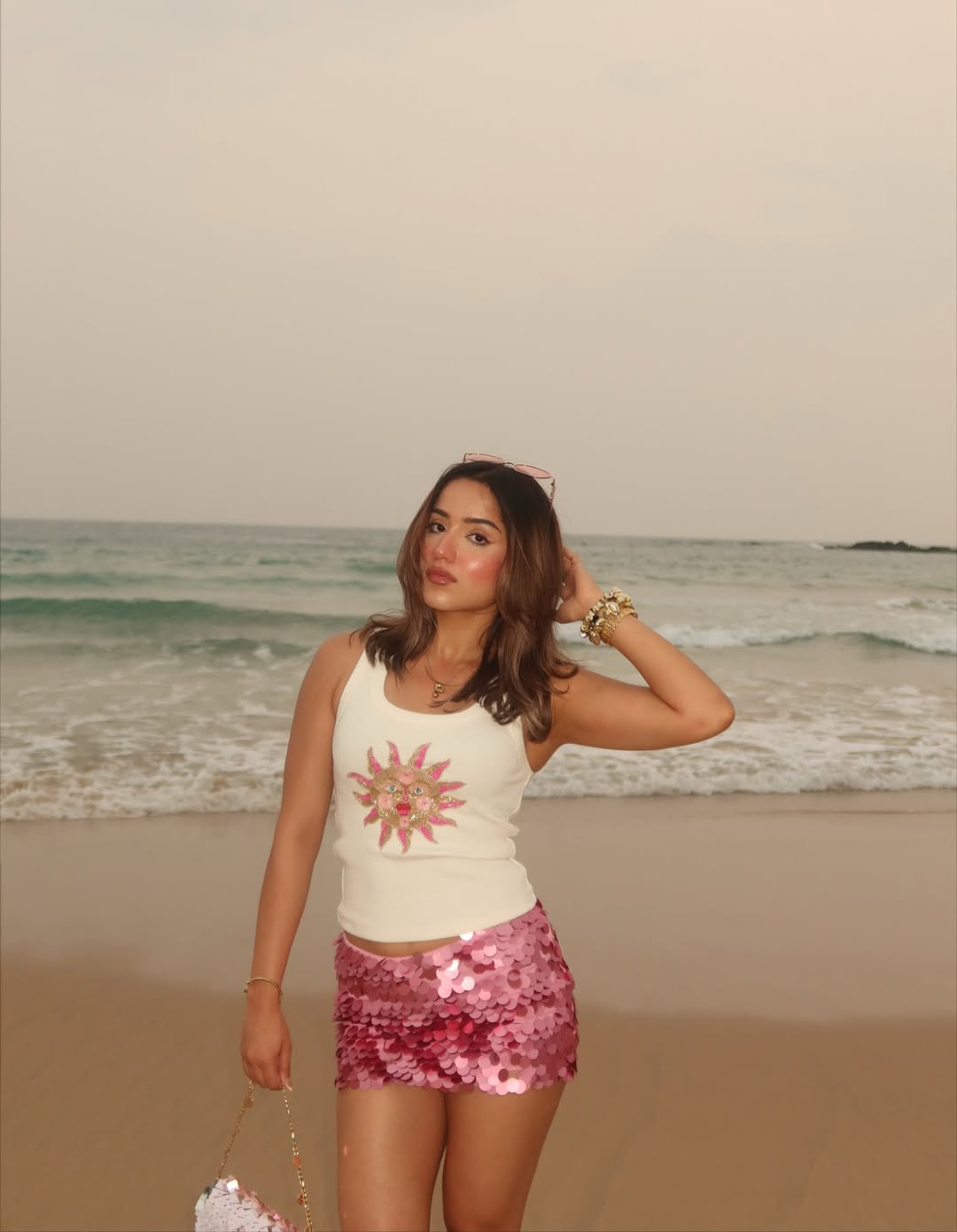 Pink Big Disc Mini Skirt